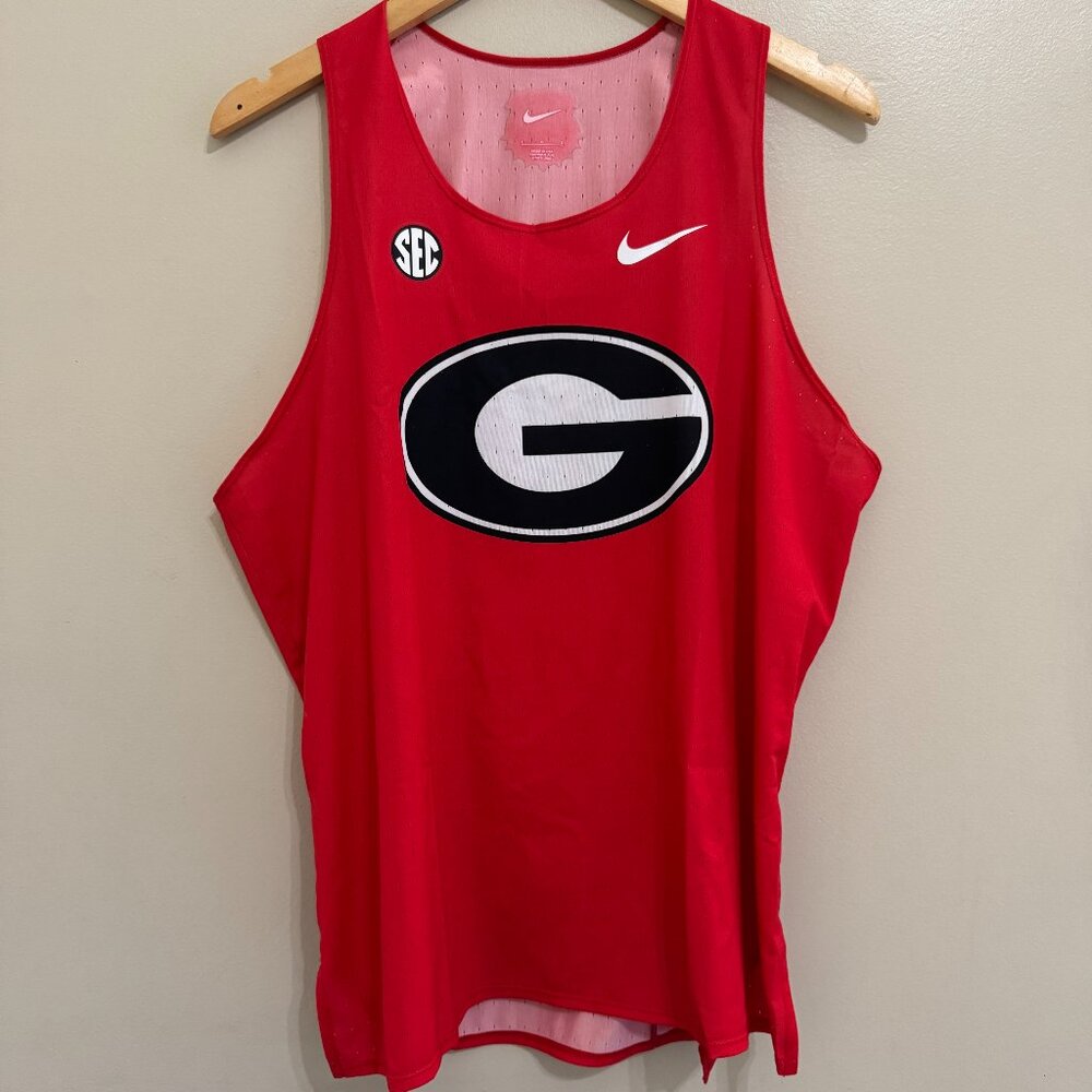 Nike Pro Elite Team Issue UGA Georgia Track Singlet Running SEC USA Men's L NEW